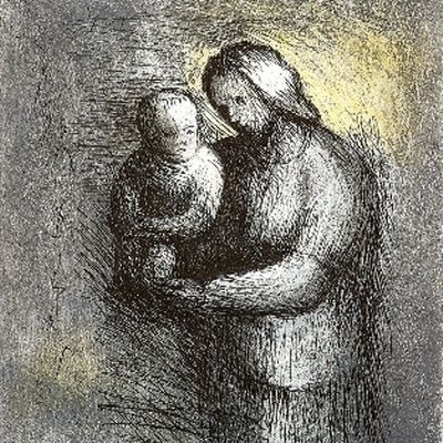 Etching And Aquatint Moore - Mother & Child I