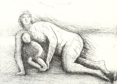 Etching And Aquatint Moore - Mother & Child XXIV