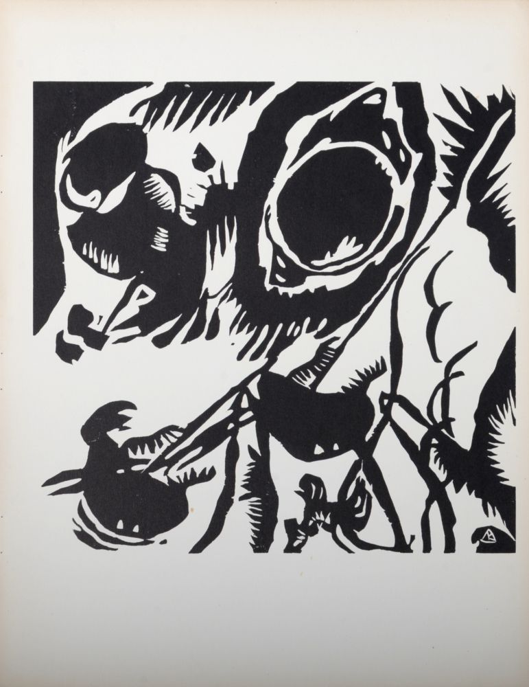 Woodcut Kandinsky - Motif aus Improvisation 25 : The Garden of Love, 1938