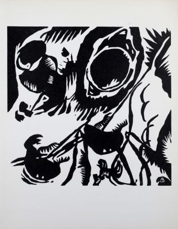Woodcut Kandinsky - Motif aus Improvisation 25 : The Garden of Love, 1959