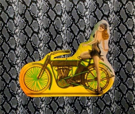 Screenprint Kaufman - Motorbike on Snakeskin