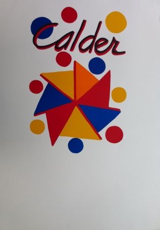 Lithograph Calder - Moulin à vent en couleurs Expo 73, Galerie Maeght