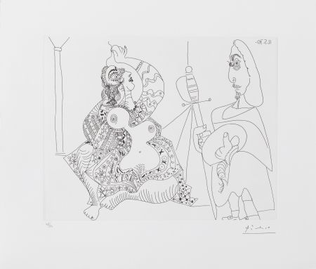 Etching Picasso - MOUSQUETAIRE ET ODALISQUE, MEDUSE, (BLOCH 1902) – etching – 1970