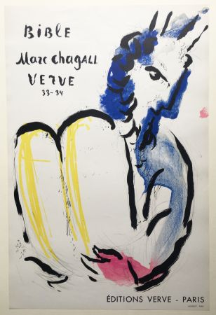 Lithograph Chagall - MOÏSE. LA BIBLE. Affiche originale pour Verve 33-34 (1956).