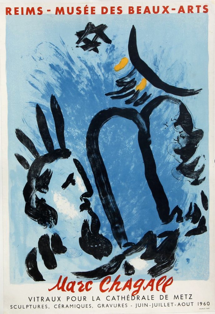 Lithograph Chagall -  Moîse      Vitraux pour la Cathédrale de Metz