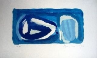 Lithograph Van Velde - MP 129 - Le Bleu