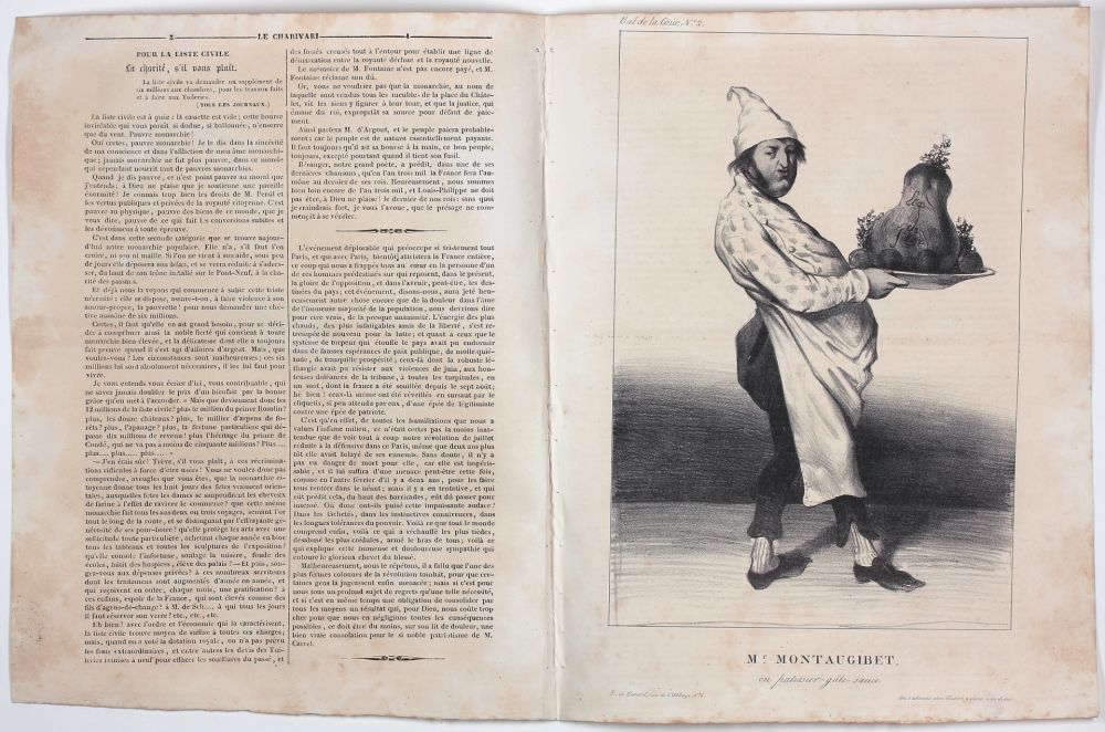 Lithograph Daumier - Mr. Montaugibet en patissier-gâte-sauce 