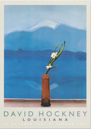 Poster Hockney - Mt. Fuji and flowers