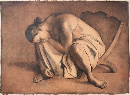 Lithograph Zuniga - Muchacha en la Silla