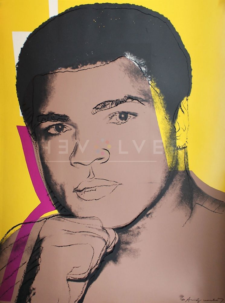 Screenprint Warhol - Muhammad Ali, Yellow (FS II.182)
