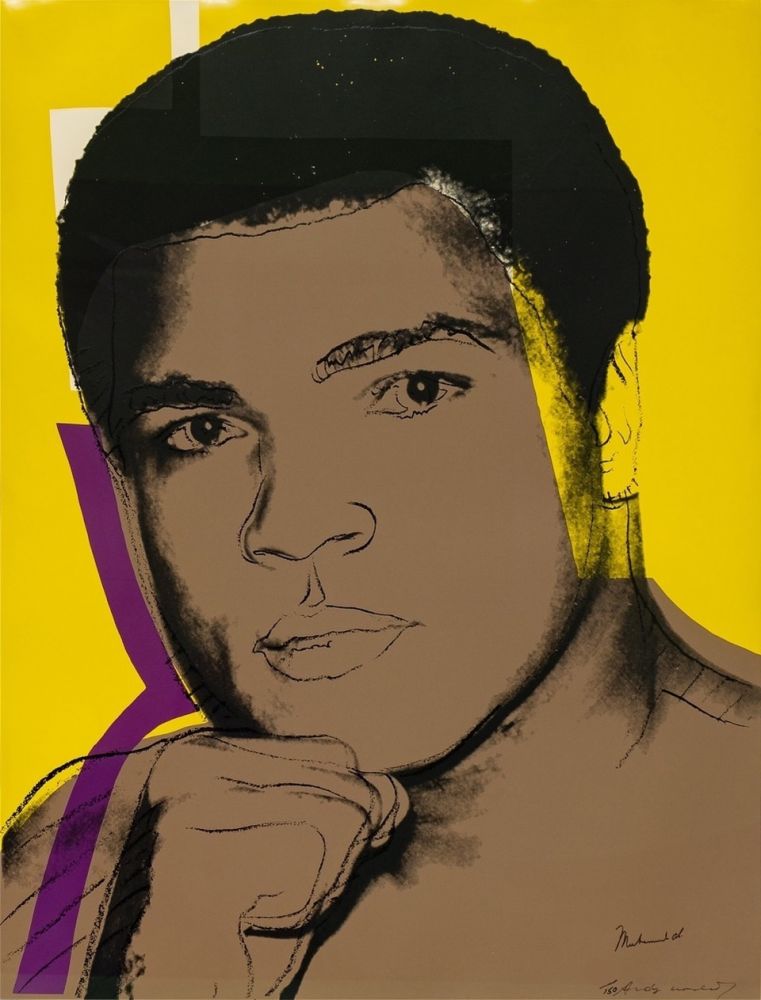 Screenprint Warhol - Muhammad Ali, Yellow (FS II.182)