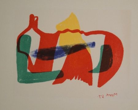 Lithograph Moore - Multicoloured Reclining Figure