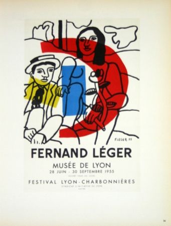 Lithograph Leger - Musée de Lyon  1955