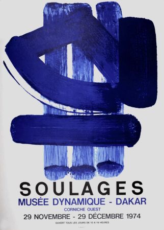Lithograph Soulages - Musée Dynamique-Dakar, 1974 - Mourlot edition
