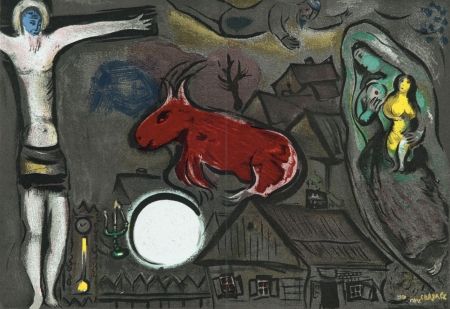 Lithograph Chagall - Mystical crucifixion