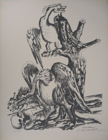 Lithograph Zadkine - Mythologie Hercule et les oiseaux du lac Stymphale