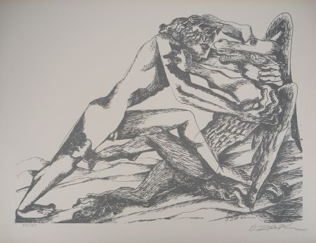 Lithograph Zadkine - Mythologie Hercule et une jument de Diomède