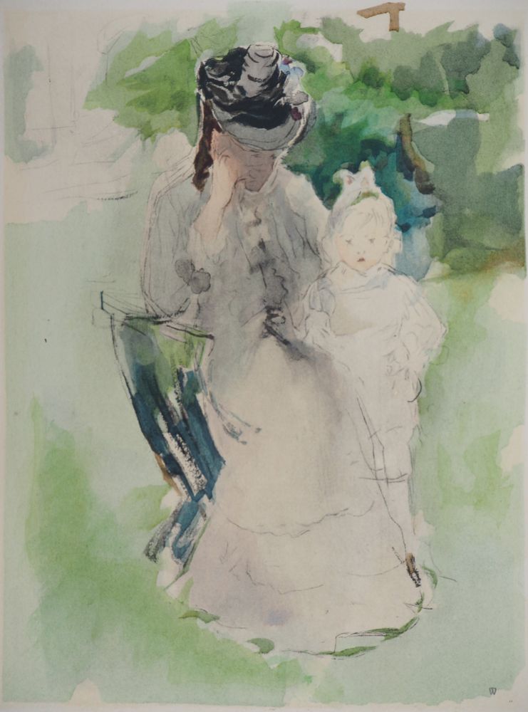 Lithograph Morisot - Mère et petite fille