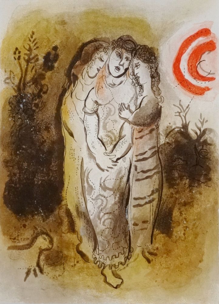 Lithograph Chagall - Naomi et ses belles-filles