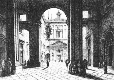 Engraving Bianchi Barriviera - Napoli - Il Monte di Pietà