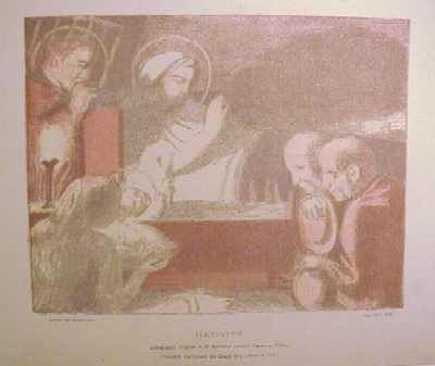 Lithograph Denis - Nativité