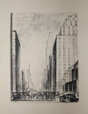 Lithograph Lubbers - NEW-YORK / BROADWAY