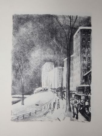 Lithograph Lubbers - NEW-YORK / CENTRAL PARK