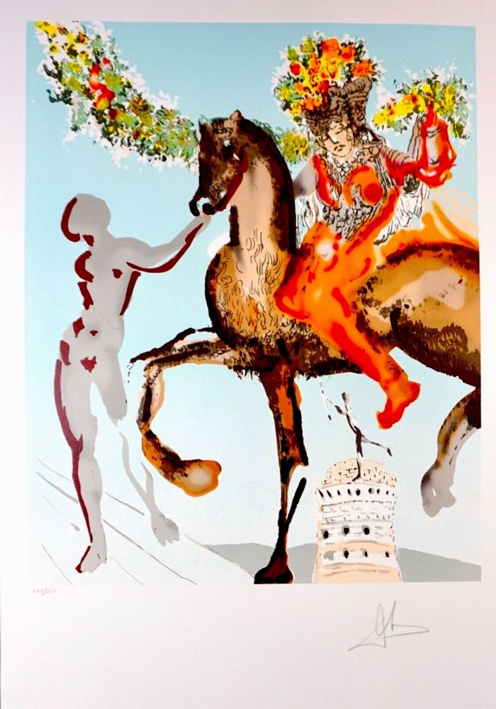 Lithograph Dali - New Jerusalem The Harbinger