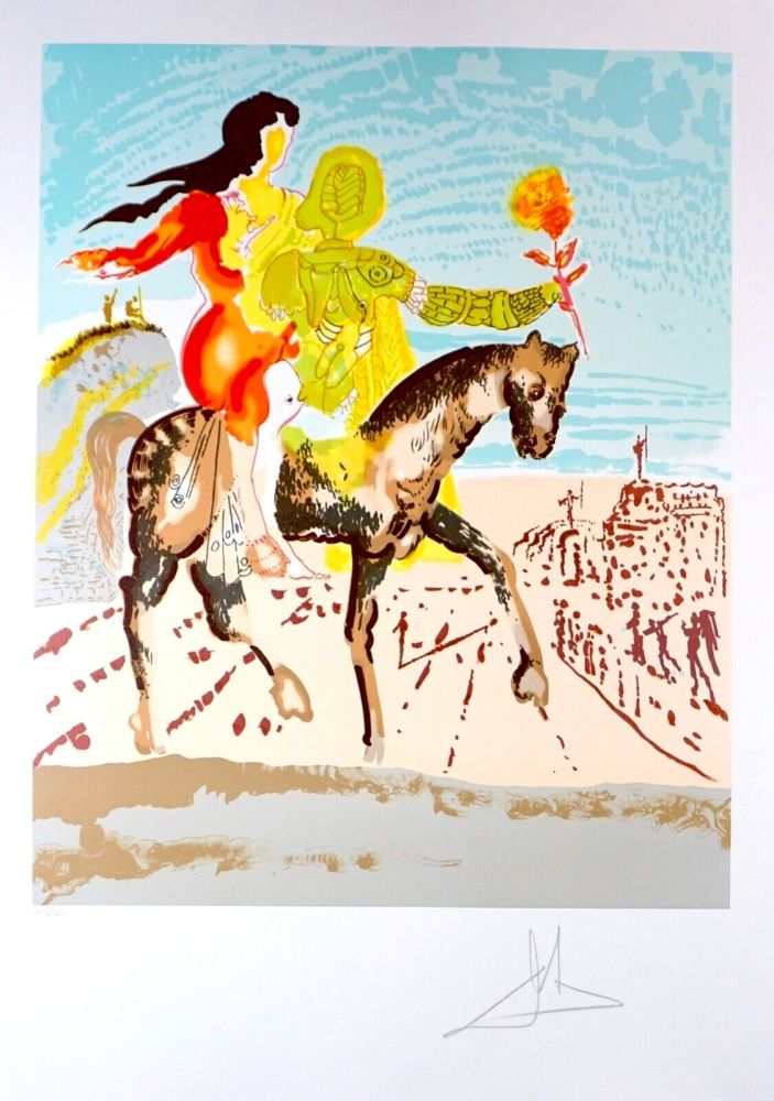 Lithograph Dali - New Jerusalem The Messiah