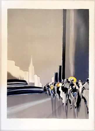 Lithograph Langlois - New York 5th Avenue