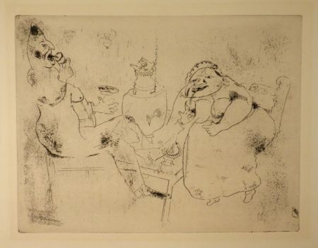Engraving Chagall - (Nicolas Gogol, Les Ames Mortes, 18)