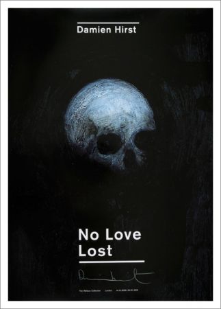 Lithograph Hirst -  No LOve Lost  :: Floating Skull – Signed Poster