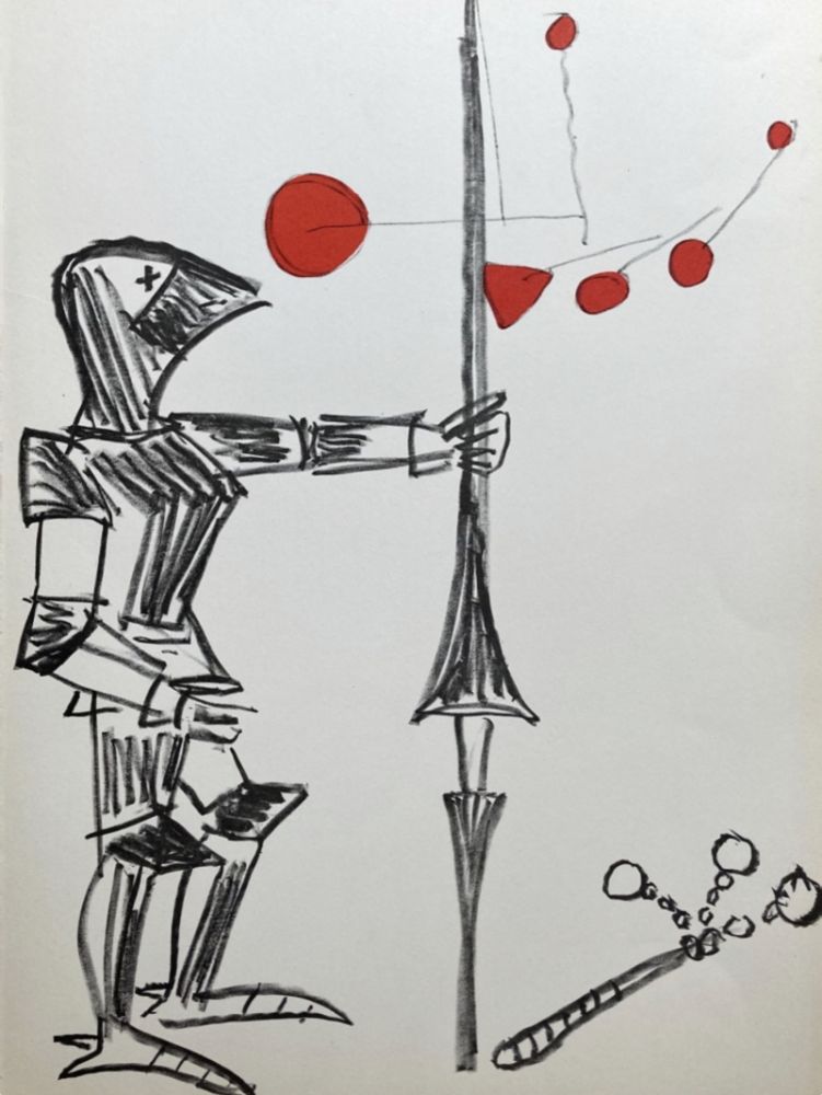 Lithograph Calder - Noble chevalier