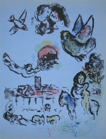 Lithograph Chagall - Nocturne in Vence