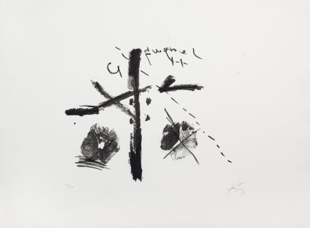 Lithograph Tàpies - Noir/fond blanc
