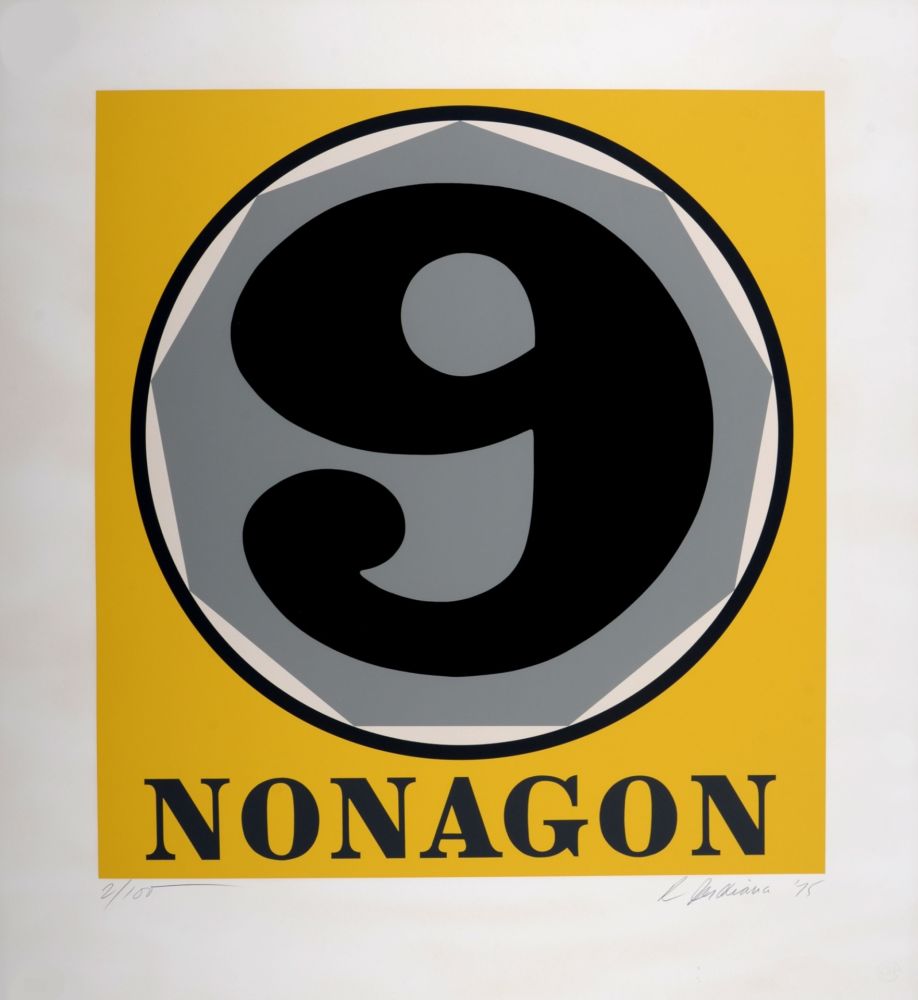 Screenprint Indiana - Nonagon, 1975 - Hand-signed