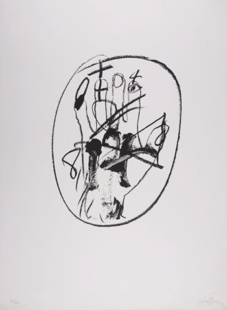 Lithograph Tàpies - Nostalgia del Dragon y el Laberinto, 1986 - Hand-signed
