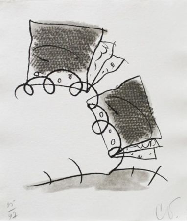 Lithograph Oldenburg - Notebook Torn in Half (State II)