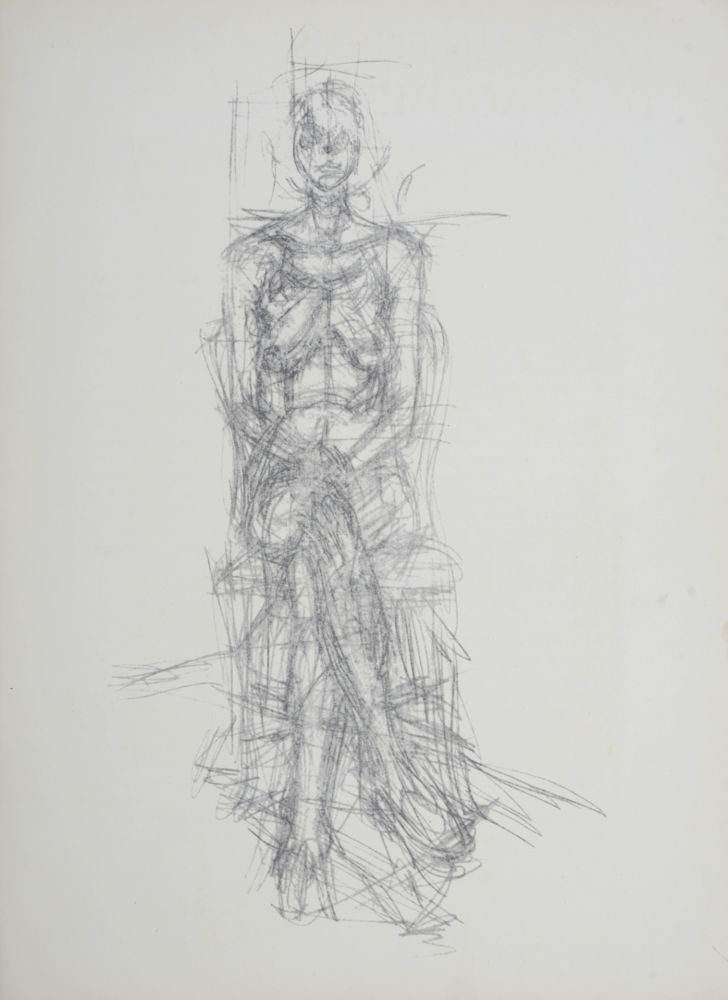 Lithograph Giacometti - Nu assis, 1954