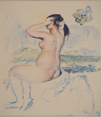 Lithograph Renoir - Nu au rocher