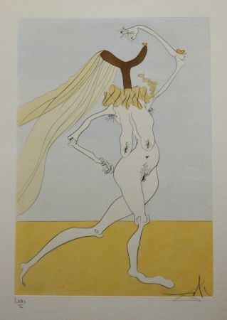 Engraving Dali - Nu aux Voilettes / Nude with Veils