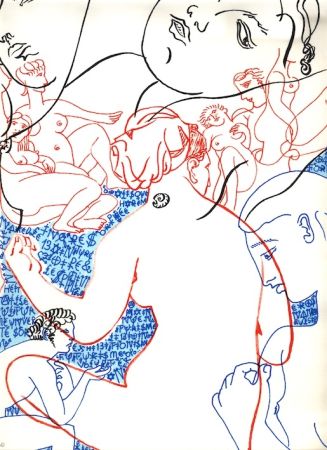 Lithograph Villeglé - Nu (collection Naked)