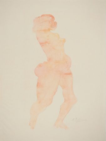 Lithograph Rodin - Nu dansant