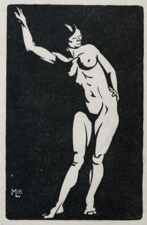 Woodcut Moreau - NU / NUDE - 1913