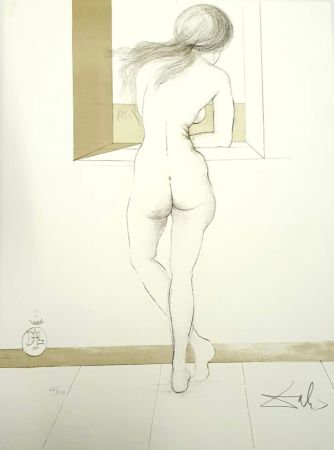 Lithograph Dali - Nude at the Window