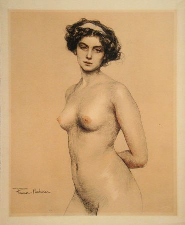Lithograph Fenner-Behmer - Nude female, 1914