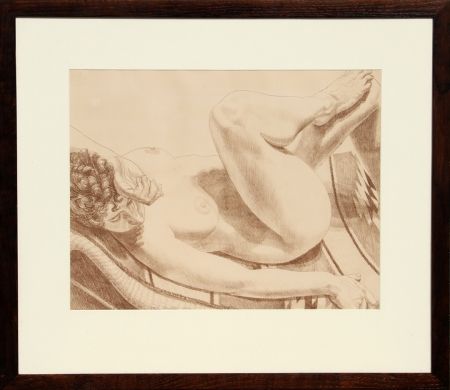 Lithograph Pearlstein - Nude on Chair