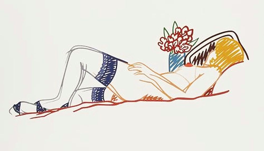 Screenprint Wesselmann - Nude with Bouquet and Stockings 