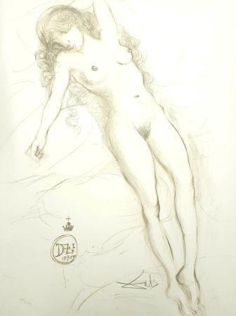 Lithograph Dali - Nude with Raised Arms