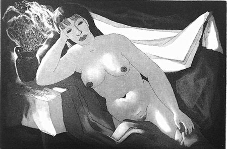 Aquatint Reed - Nude with Winter Bouquet